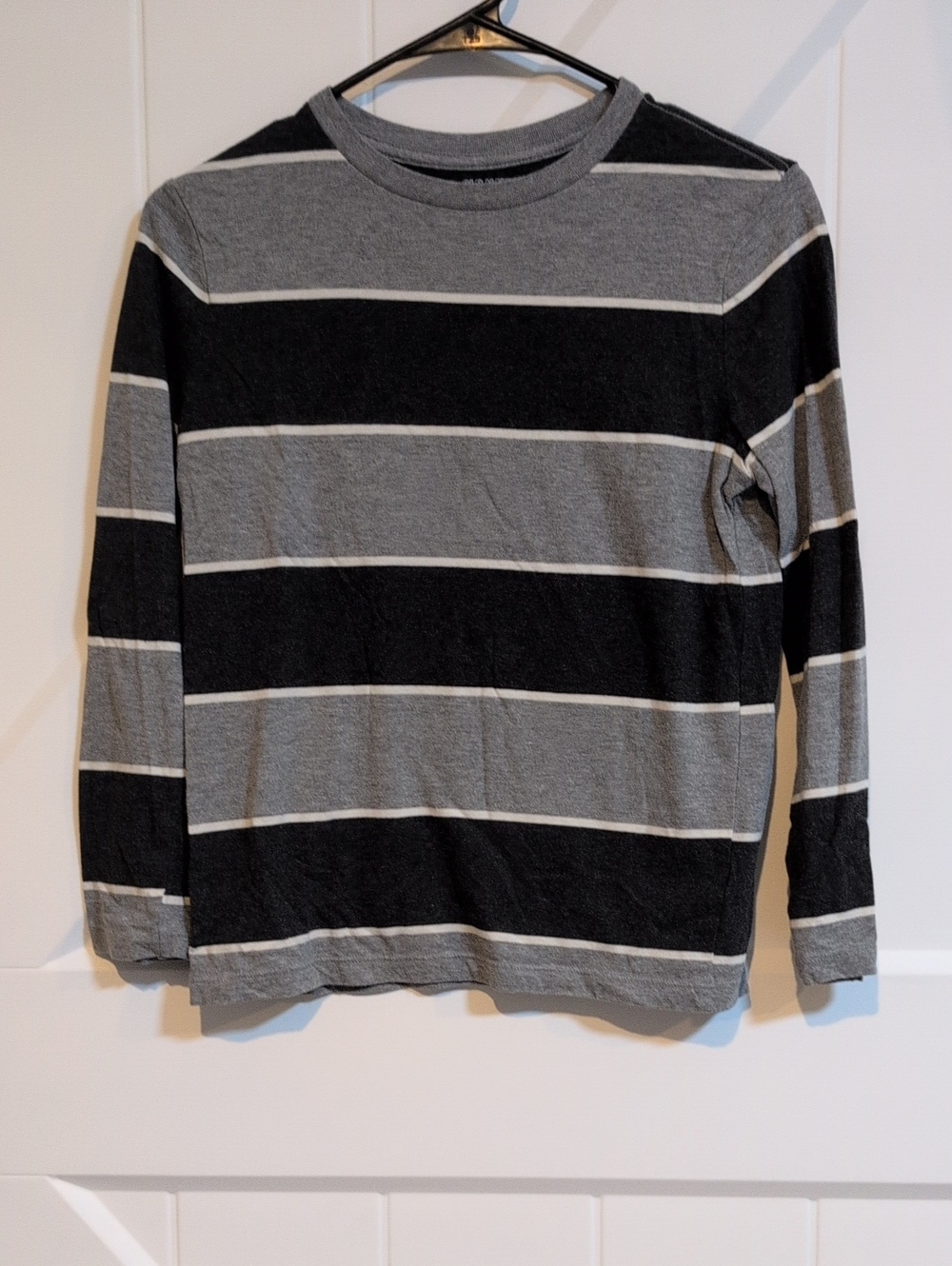 Kid's Black & Gray Stripe Long-Sleeve Shirt